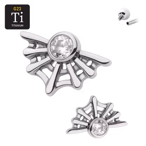 Titanium topp 0.9mm - Spindelnät med cubic zirconia