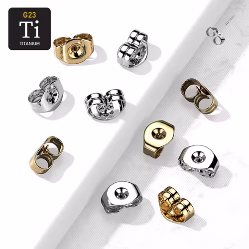 Back i titanium till 0.8mm örhänge (par eller 10-pack)