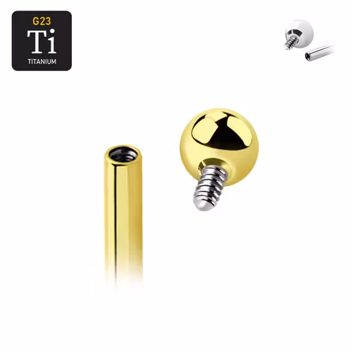 Kula i PVD titanium för invändigt gängad 1.2mm stav med 0.9mm gänga (lös del)