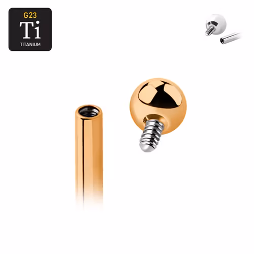 Kula i PVD titanium för invändigt gängad 1.2mm stav med 0.9mm gänga (lös del)