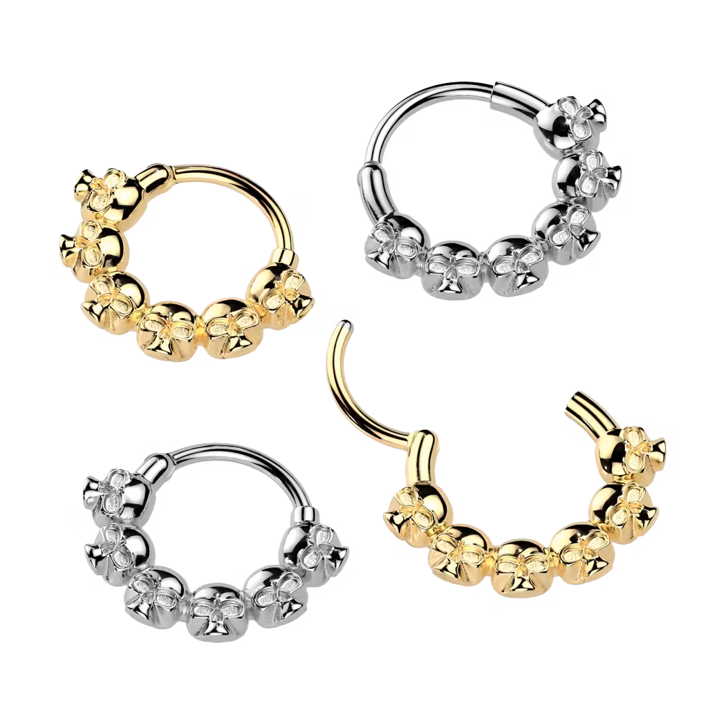 Clicker ring i kirurgiskt stål - dödskallar