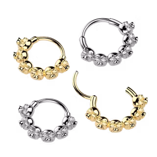 Clicker ring i kirurgiskt stål - dödskallar