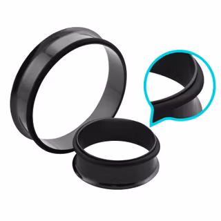 PVD-Pläterad single-flare tunnel i stål med O-ring (XXL 25-52mm)