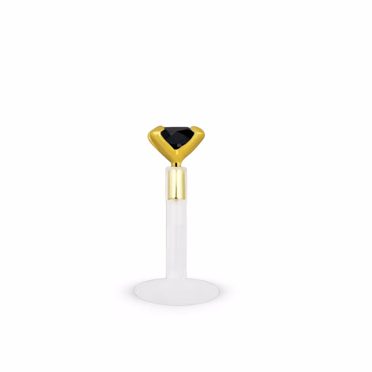 Bio-Flex Labret 1.2mm med 3mm CZ kloinfattad guldpläterad silver