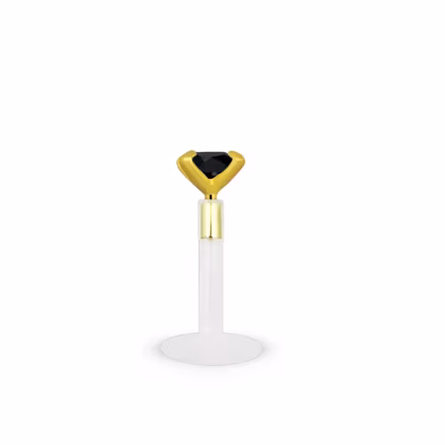 Bio-Flex Labret 1.2mm med 3mm CZ kloinfattad guldpläterad silver