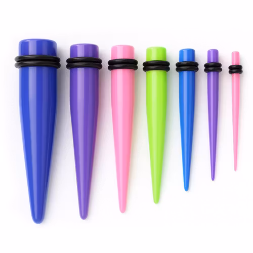 Taper / Töjning i akryl med O-ringar