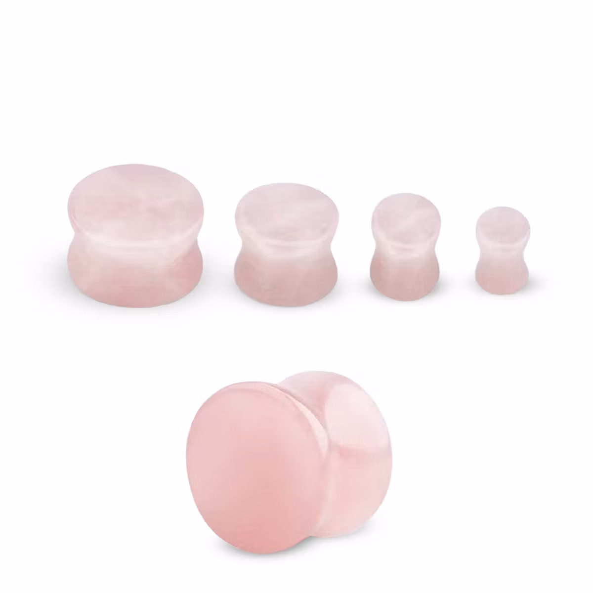 Stenplugg "Double Flare" Rosenkvarts