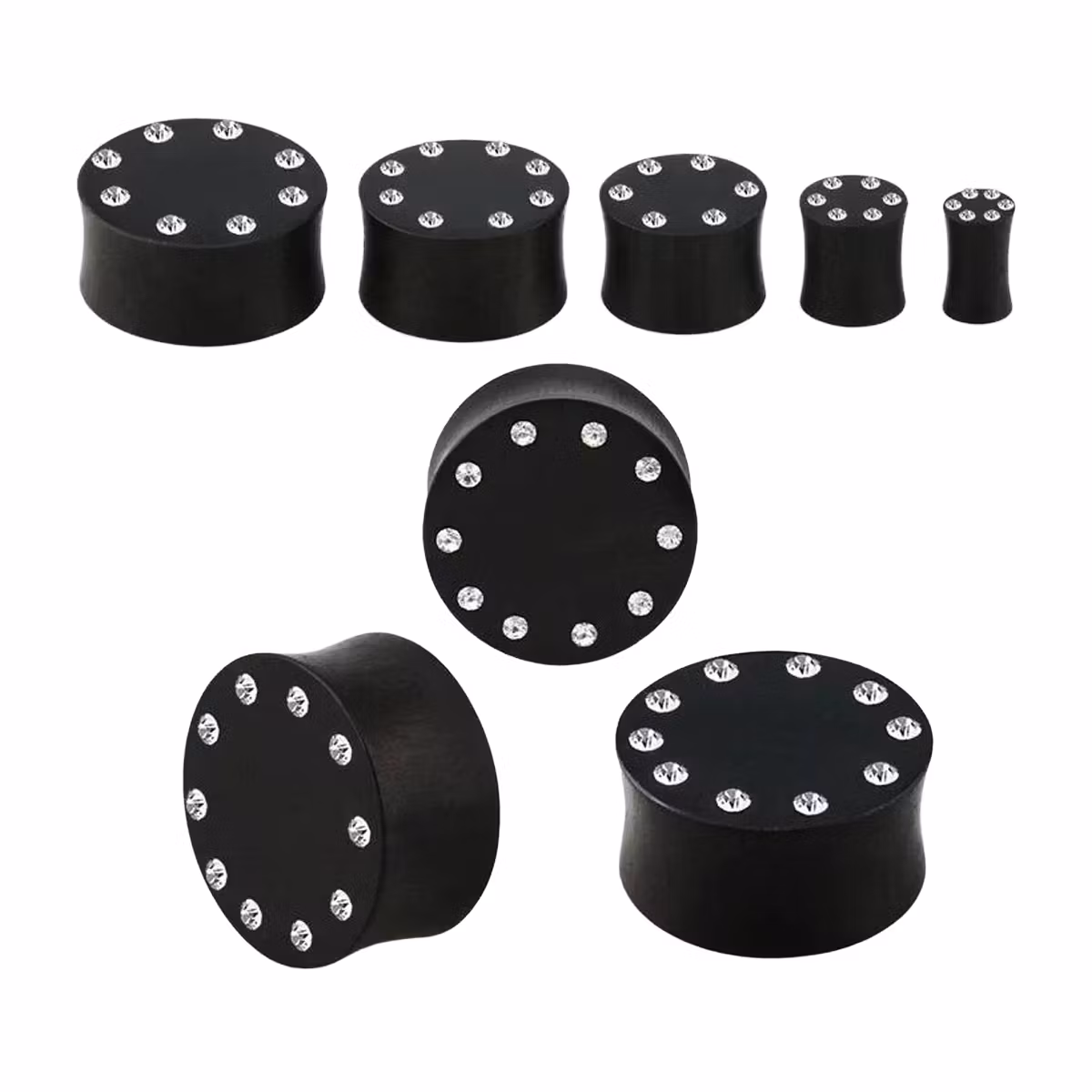 Träplugg areng wood med crystalring