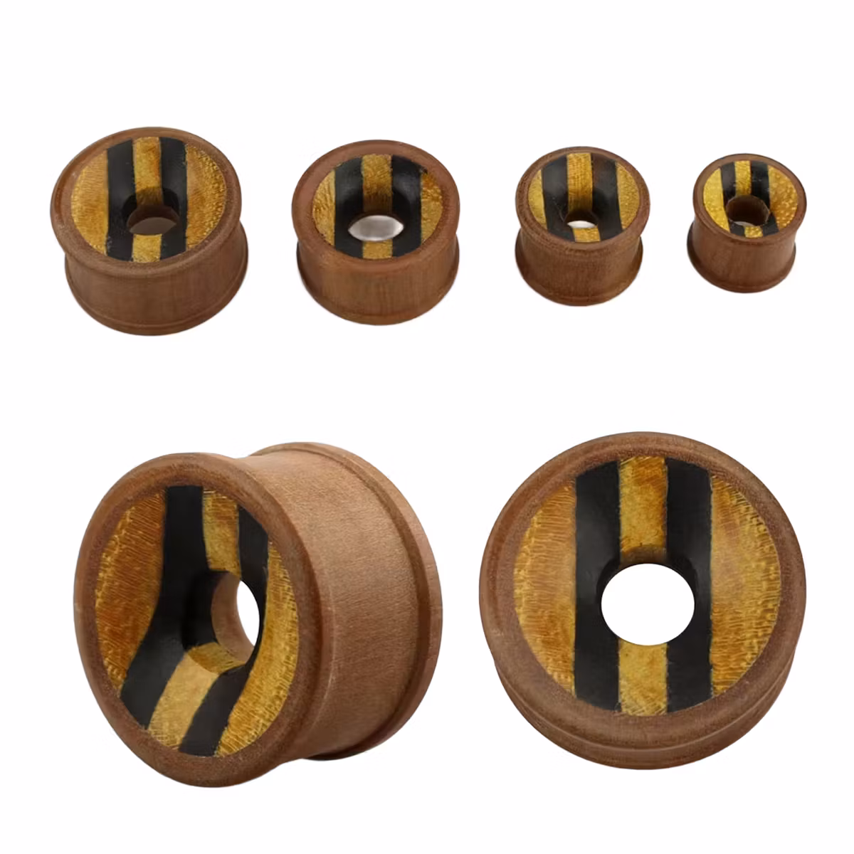 Trätunnel med tre olika träslag