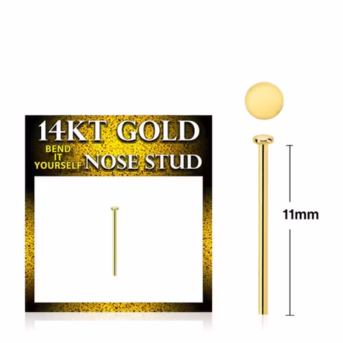 Nässmycke "Böj själv" äkta 14 karat guld - 2mm platt topp