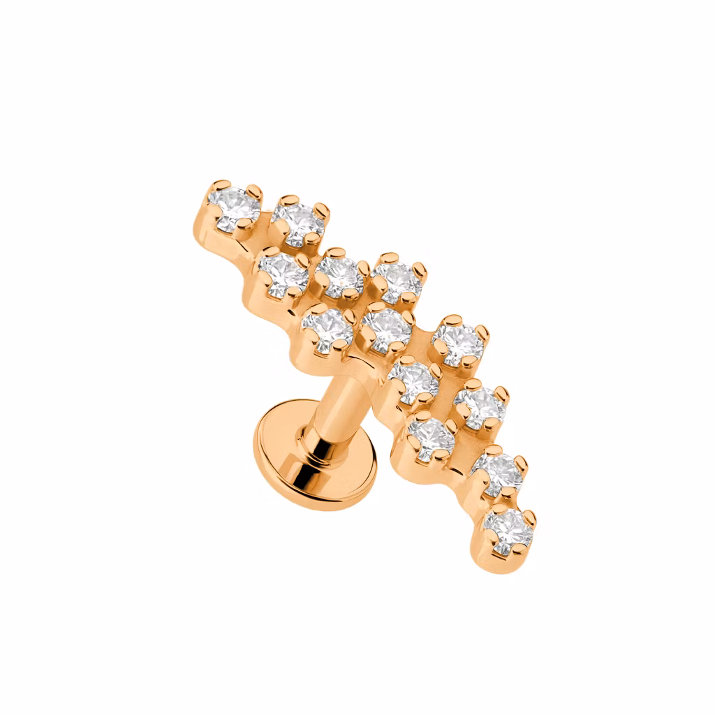 Labret i titanium 1.2mm med kluster / CZ topp