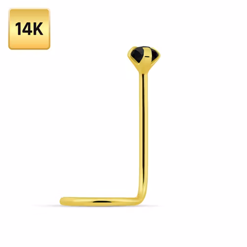 Nässmycke / Nässkruv 0.6mm i äkta 14 karat guld med 2mm cubic zirconia