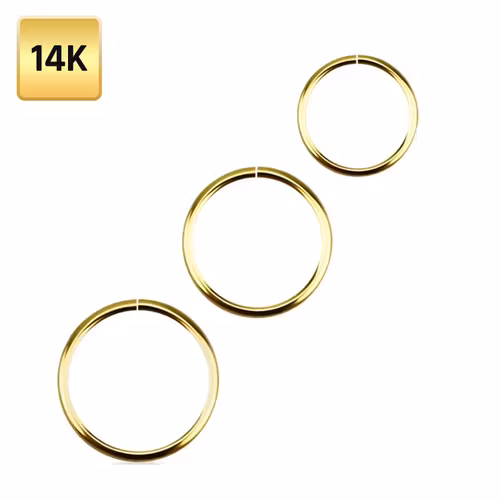 Näsring / sömlös ring 0.6mm i äkta 14 karat guld