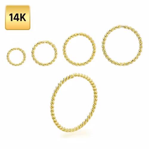 Twistad ring 0.8mm i äkta 14 karat guld