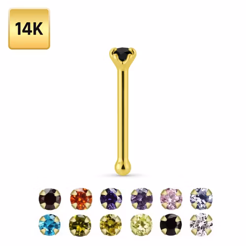 Nässmycke 0.6mm äkta 14 karat guld med 1.25mm cubic zirconia
