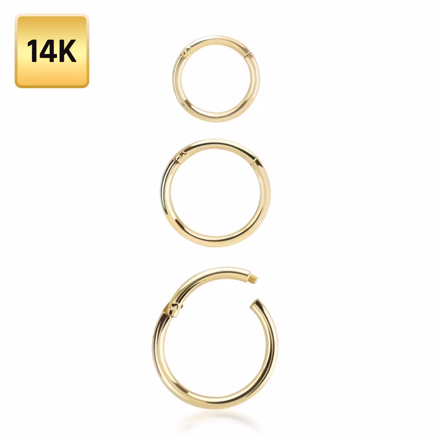 Clicker ring med gångjärn 1.0mm äkta 14 karat guld