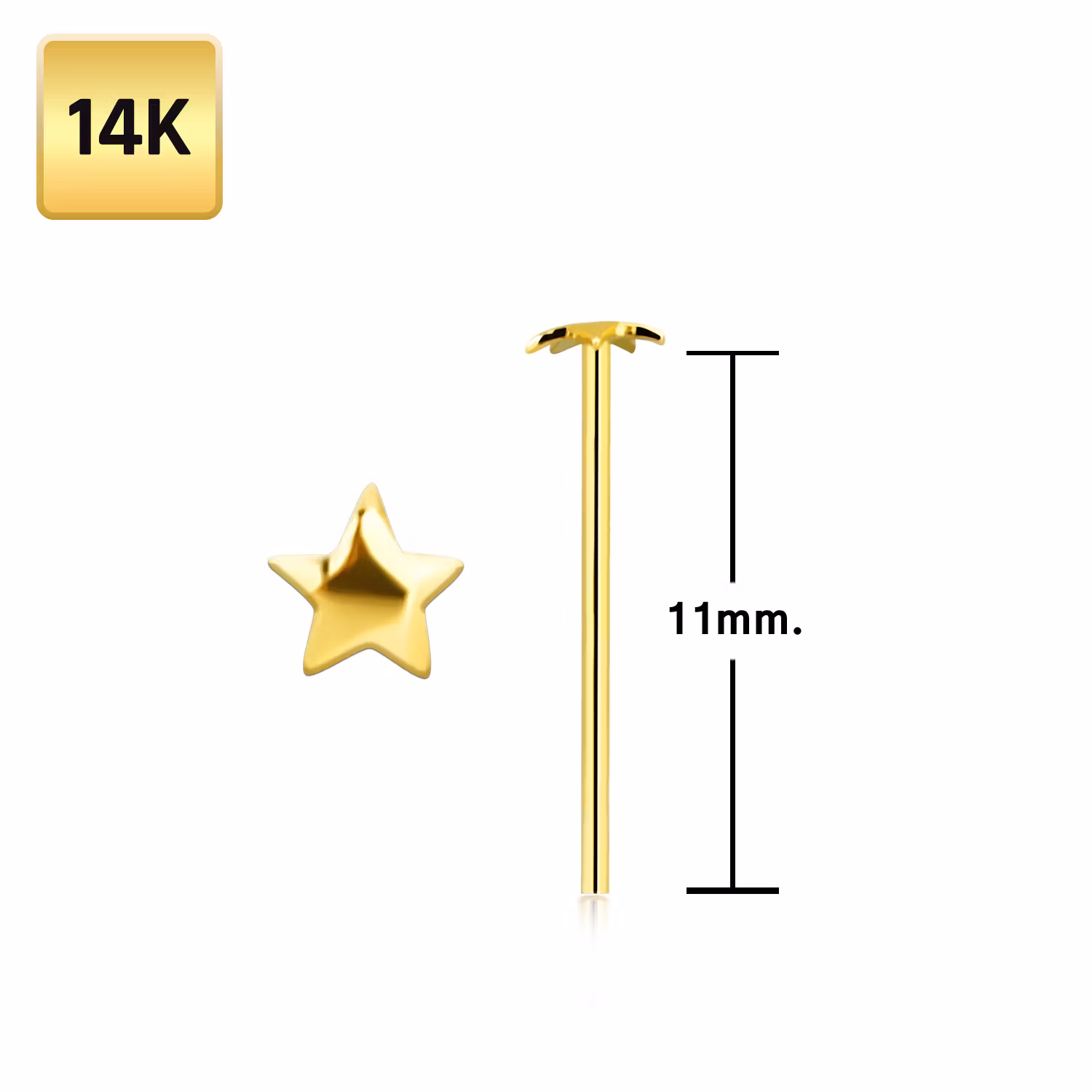 Nässmycke "böj själv" äkta 14 karat guld med stjärna