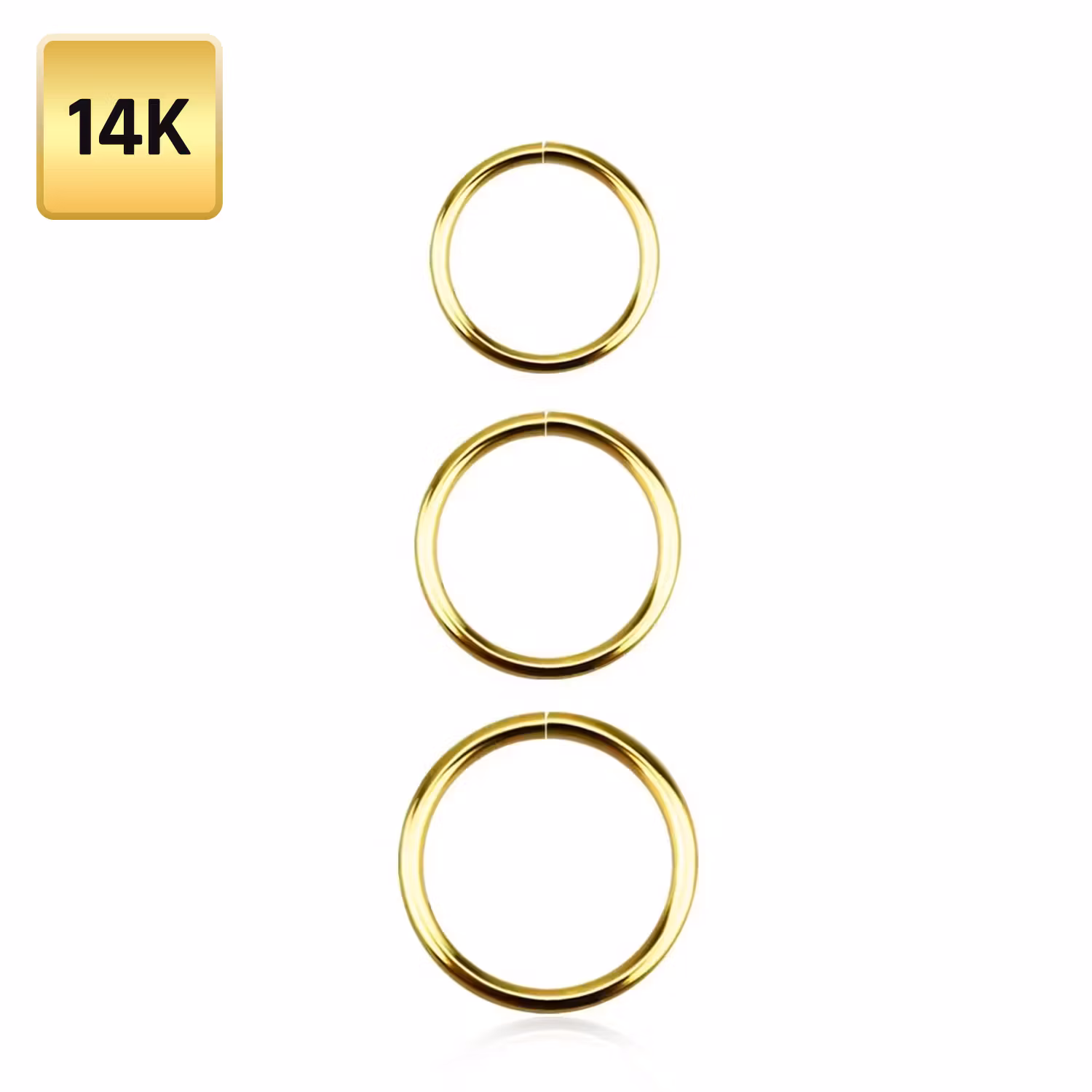 Näsring / sömlös ring 0.8mm i äkta 14 karat guld
