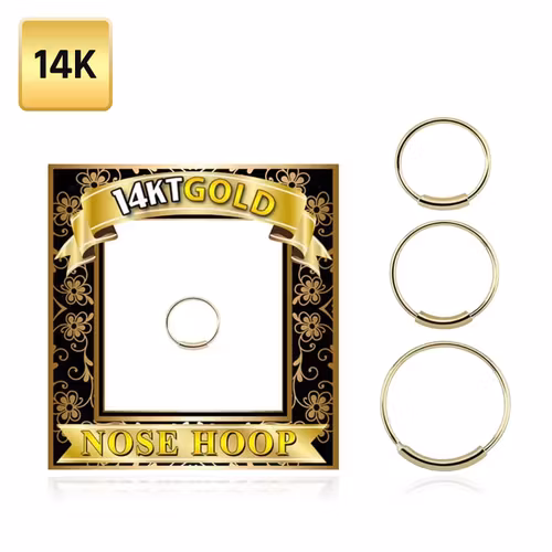 Näsring / nose hoop ring 0.6mm i äkta 14 karat guld