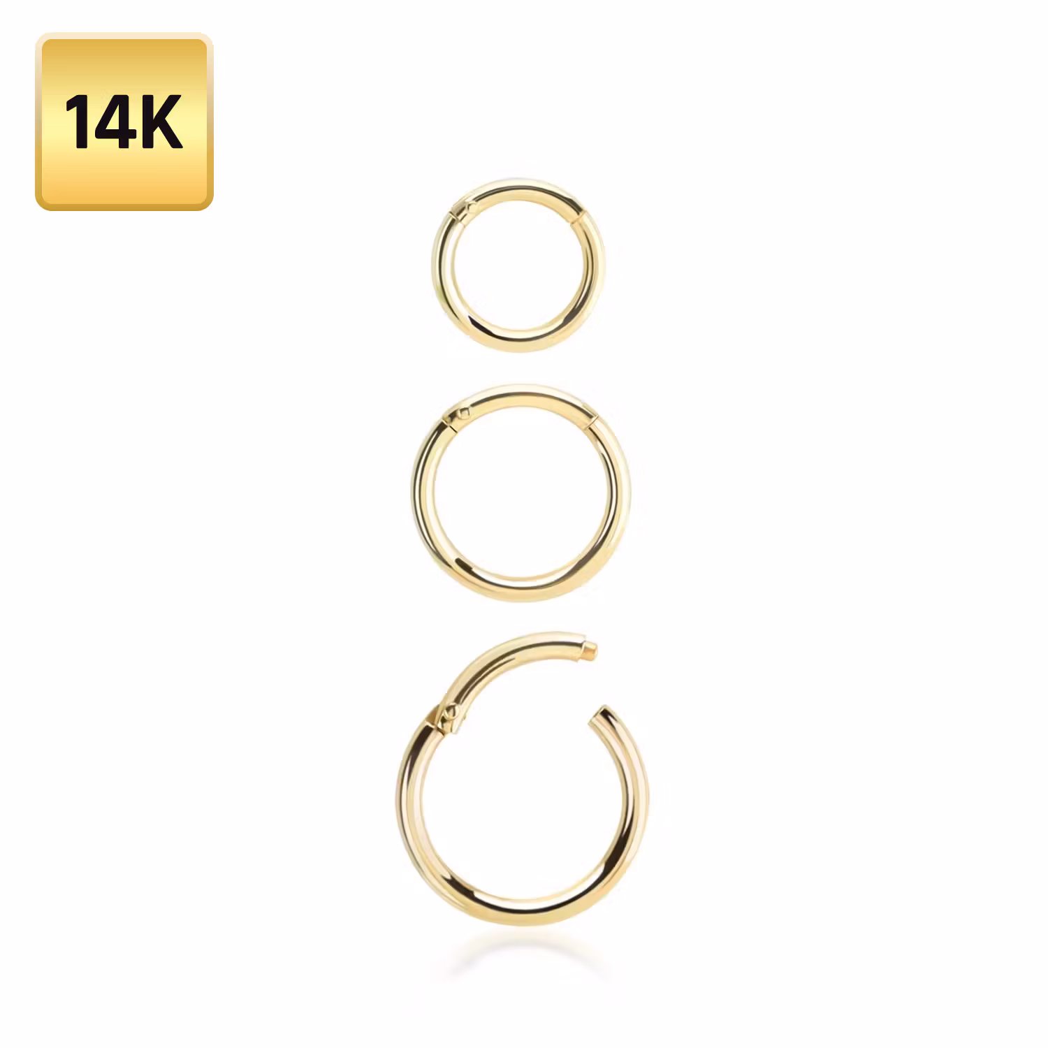 Clicker ring med gångjärn 1.2mm äkta 14 karat guld