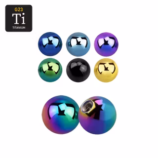 Lös kula PVD-pläterad titanium 8mm diameter 1.6mm gänga (lös del)