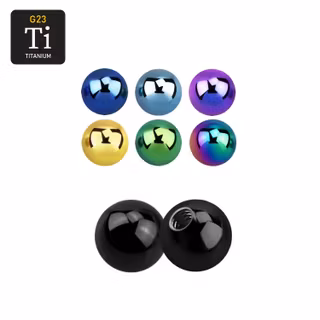 Lös kula PVD-pläterad titanium 5mm diameter 1.6mm gänga (lös del)