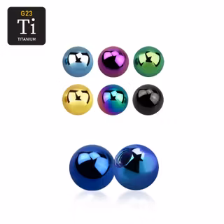 Lös kula PVD-pläterad titanium 4mm diameter 1.6mm gänga (lös del)