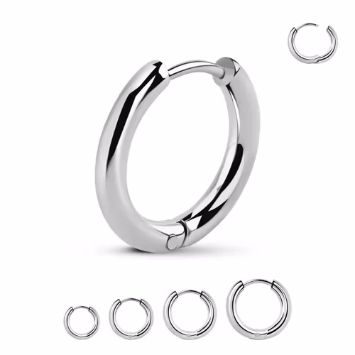 Hoop huggie / creoler i kirurgiskt stål (par)