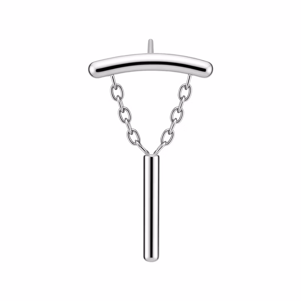 Threadless topp i titanium - hidden helix med cylinder i hänge