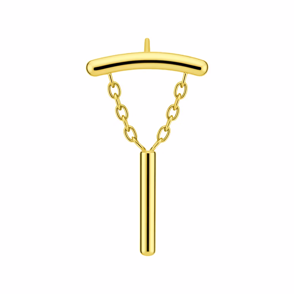 Threadless topp i titanium - hidden helix med cylinder i hänge