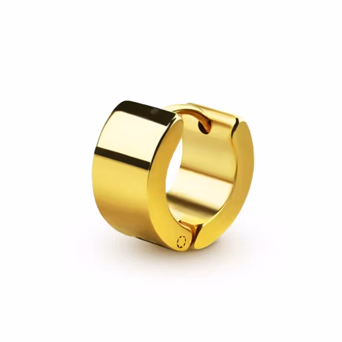 Högglanspolerad guldpläterad huggie (par)