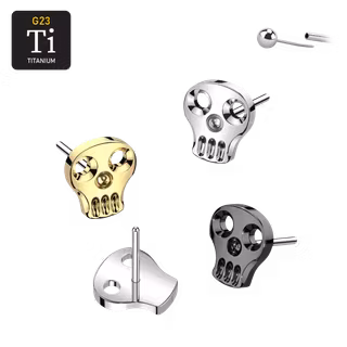 Threadless topp i titanium - Dödskalle