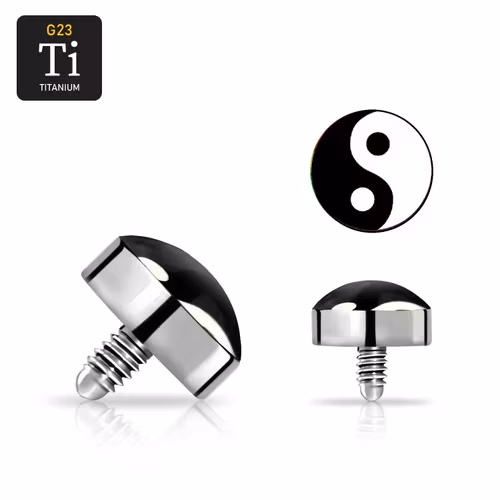 Titanium dermal disc - yin yang 4mm