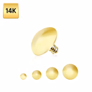 Dermal topp i äkta 14 karat guld - rundad topp