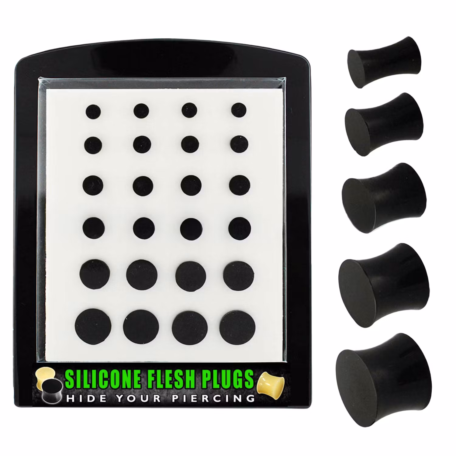 Display med 24st silikonpluggar / retainer