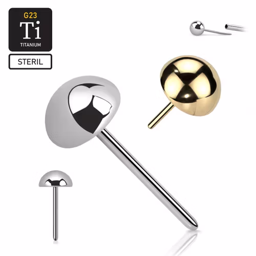 Steril threadless topp i titanium - Dome / halvkula