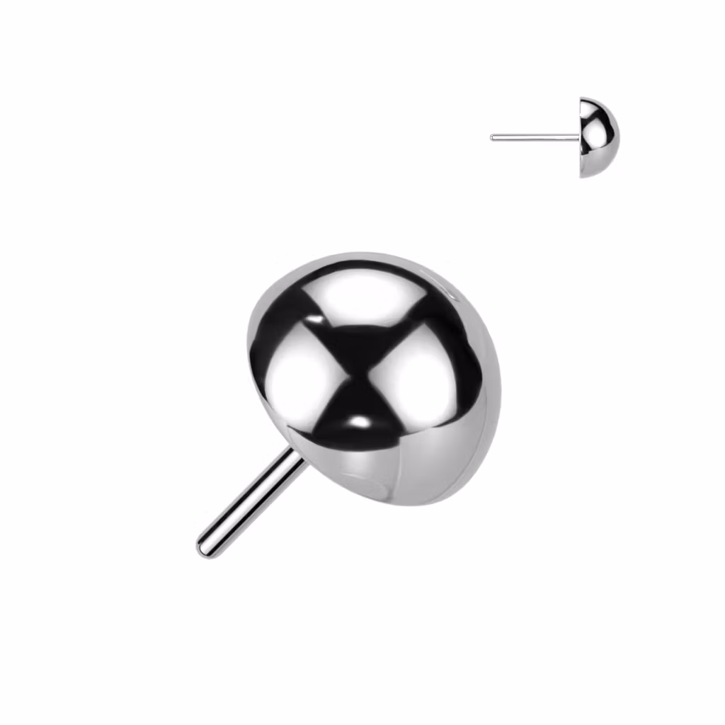 Steril threadless topp i titanium - Dome / halvkula