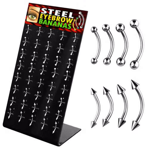 Display med 40st banana för ögonbryn