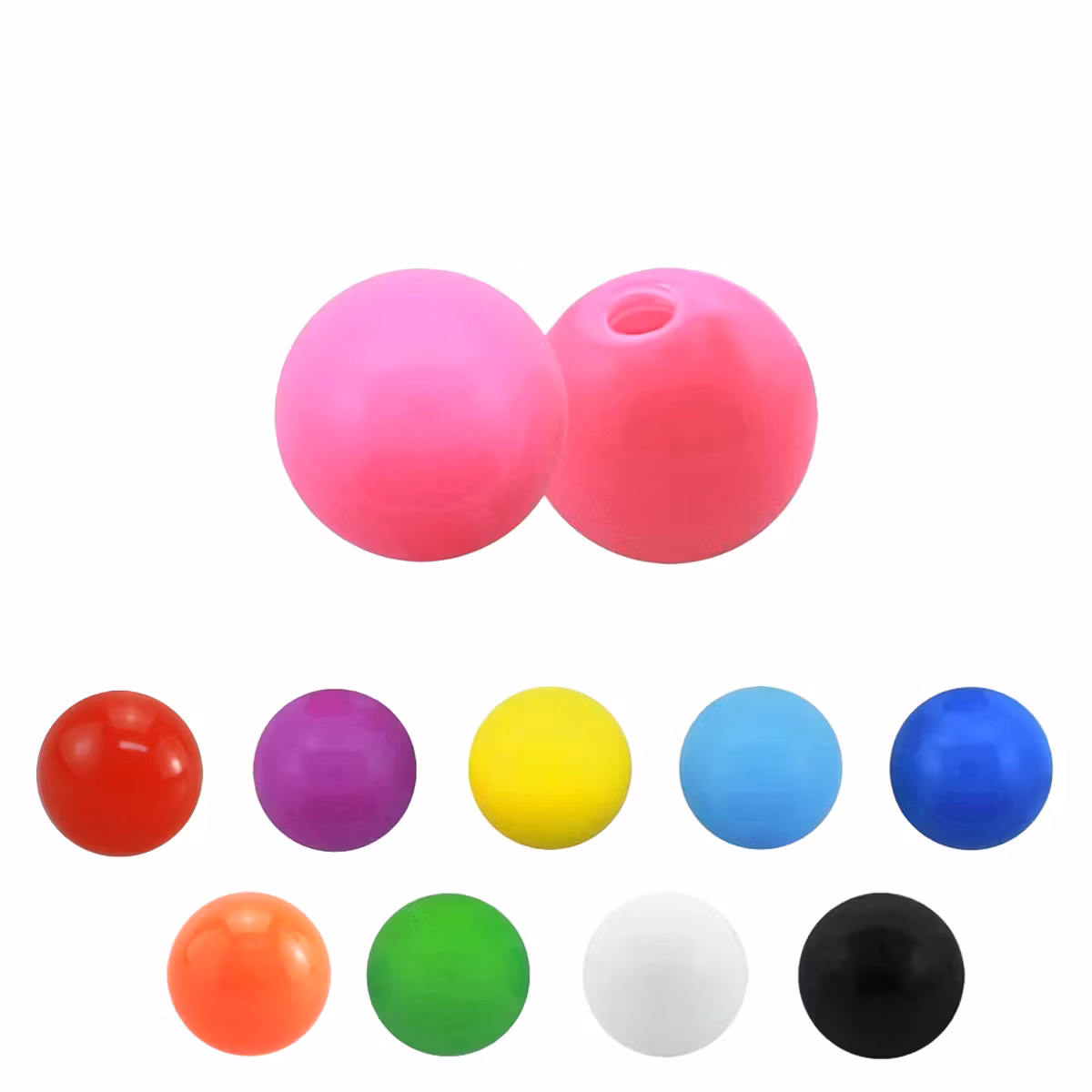 Akrylkula 5mm diameter med 1.6mm gäng (lös del)