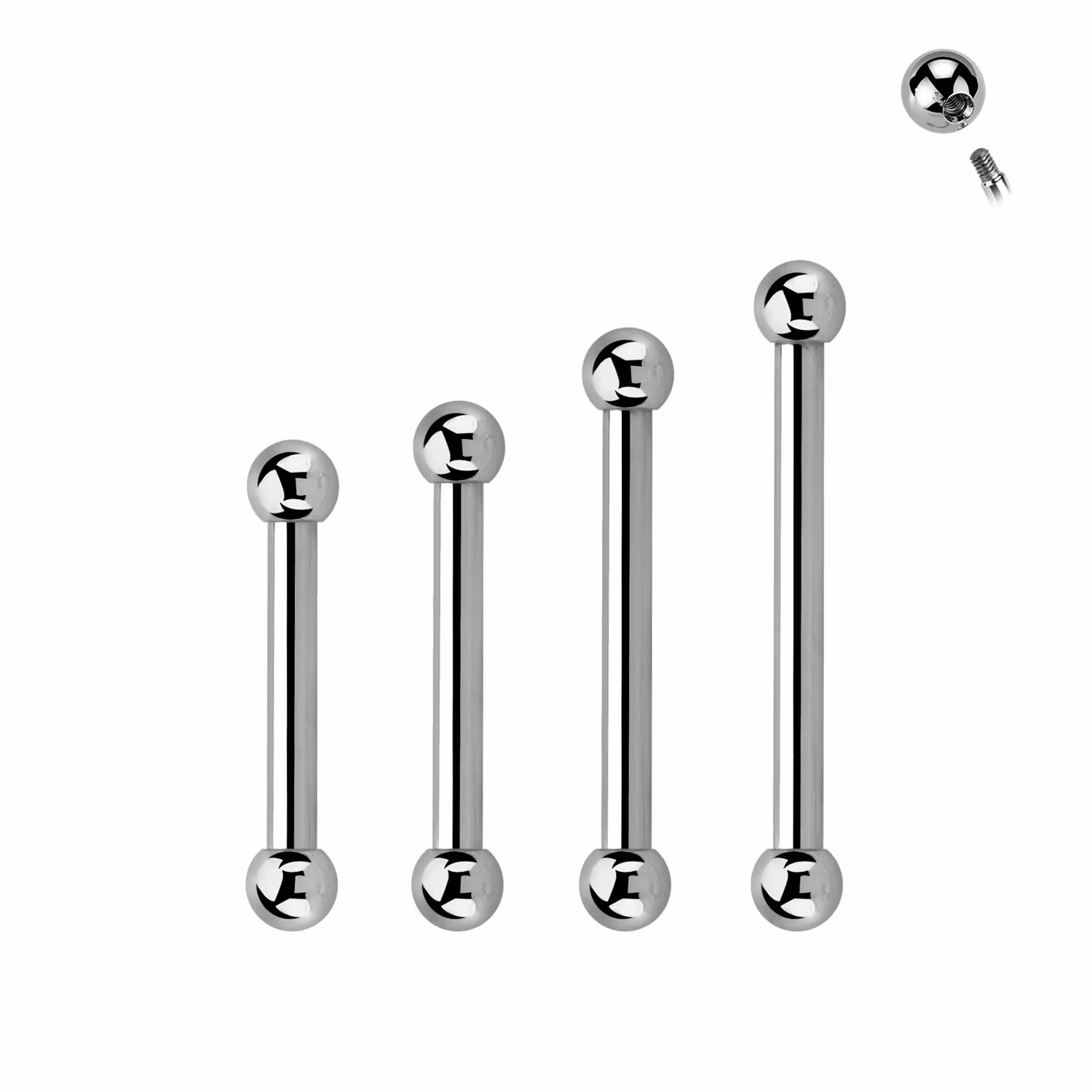 Barbell 1.6mm med 3mm kulor