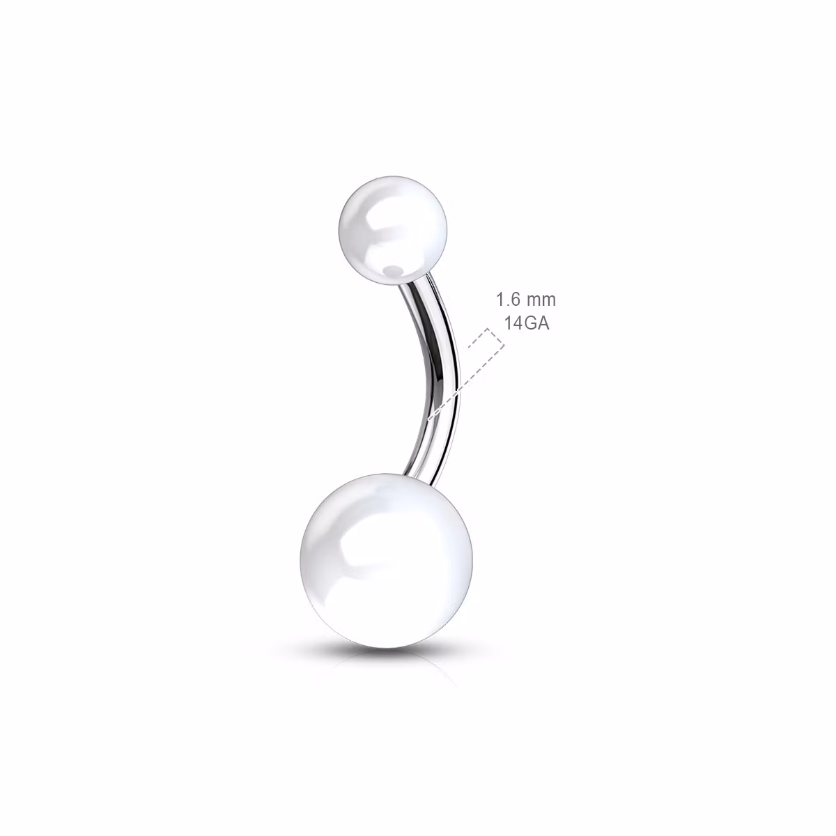 Titanium navelsmycke / banana med akrylkulor