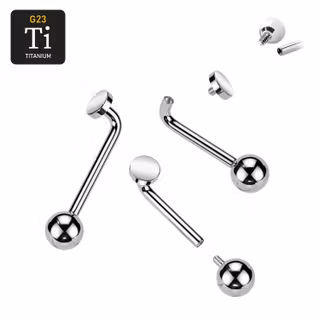 Barbell i titanium för Christina piercing - Invändigt gängad L-böjd