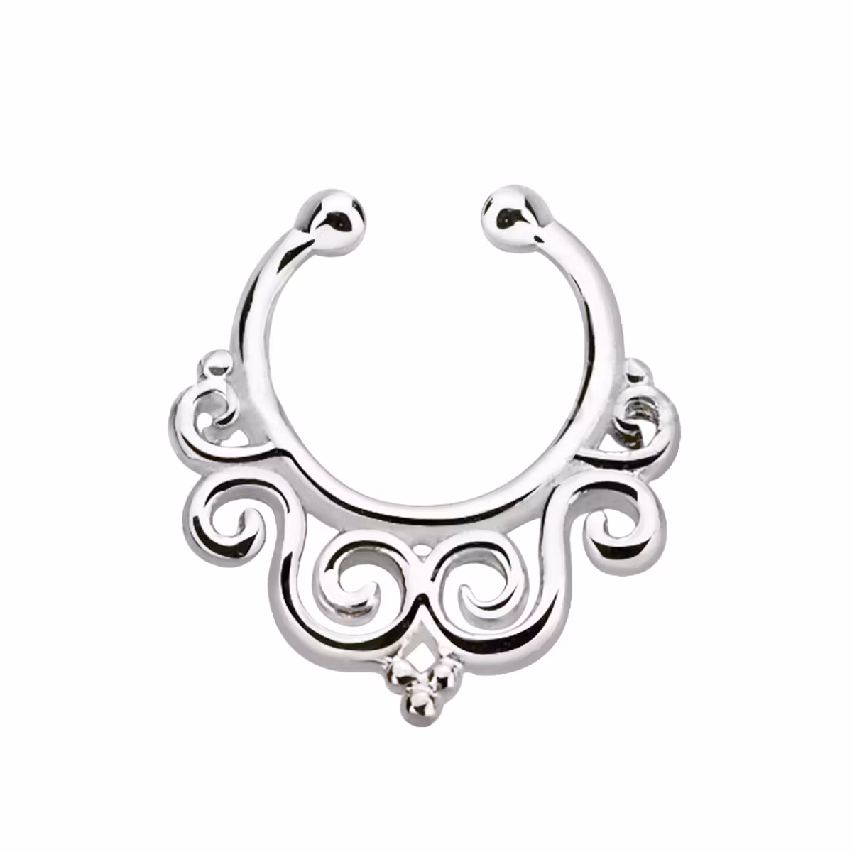 Fake septum / septum hanger i 925-silver - Indian decorated design