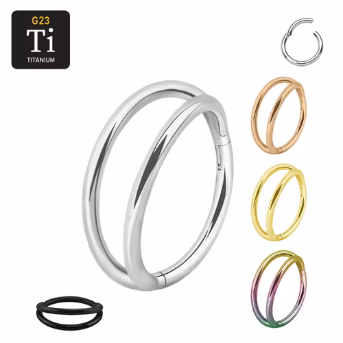 Segmentring 1.2mm i PVD-pläterad titanium med dubbla ringar