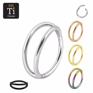 Segmentring 1.2mm i PVD-pläterad titanium med dubbla ringar