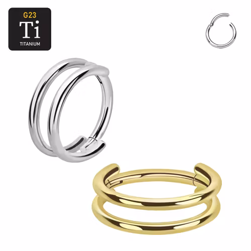 Segmentring 1.2mm i titanium med gångjärn och dubbla enkla ringar