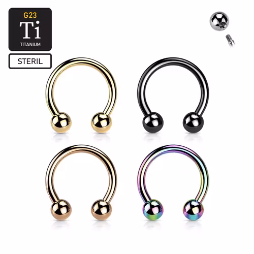 Steril PVD-pläterad titanium CBR / cirkulär barbell 1.6mm med 4mm kulor