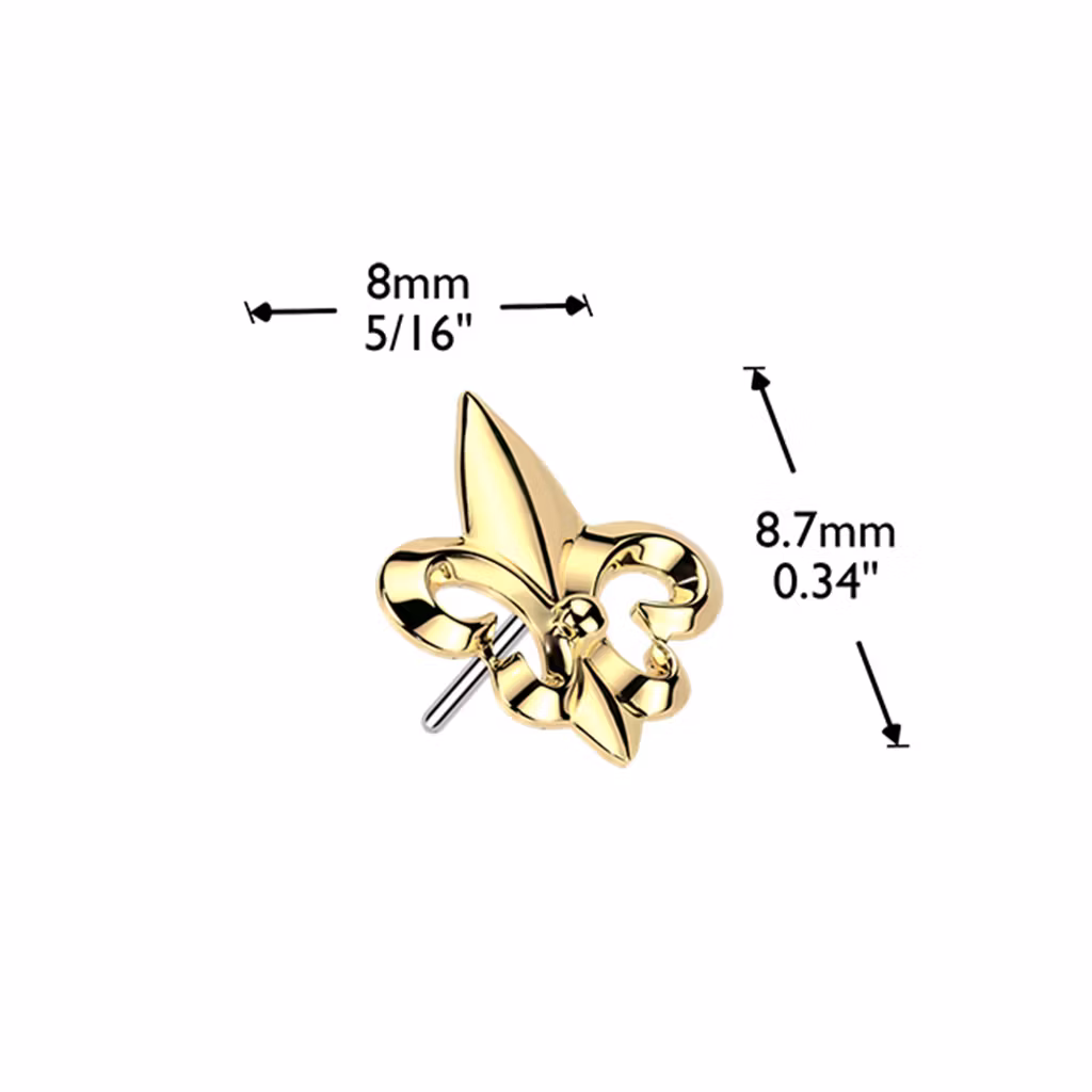 Threadless topp i titanium - Fleur De Lis