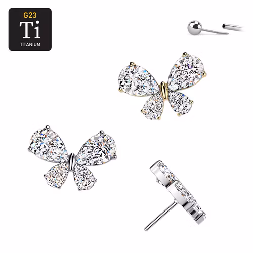 Threadless topp i titanium - Trinity marquise flower