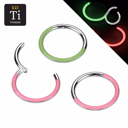 Segmentring i titanium med gångjärn - Självlysande frontad linje